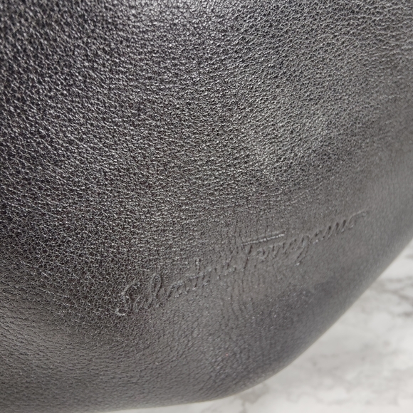 Salvatore Ferragamo Half Moon Black Leather Shoulder Bag AS-IS - Picture 11 of 15